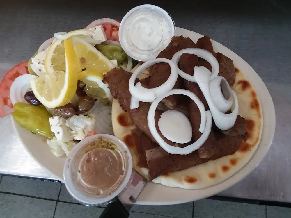 Gyro Dinner Comes with Soup and Fries